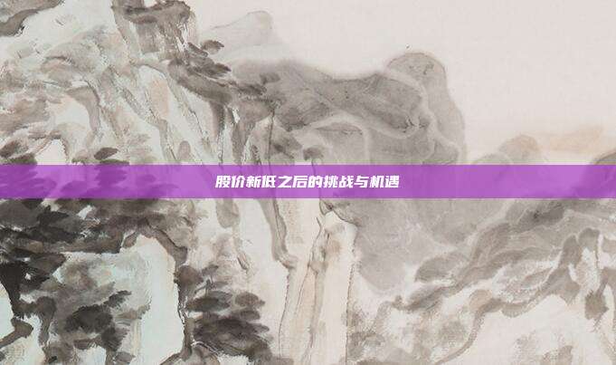 股价新低之后的挑战与机遇