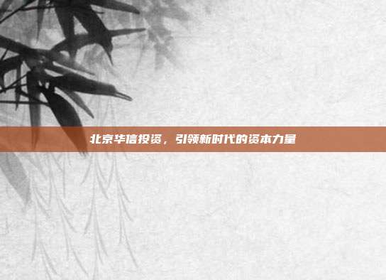 北京华信投资，引领新时代的资本力量