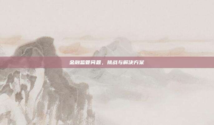 金融监管问题，挑战与解决方案
