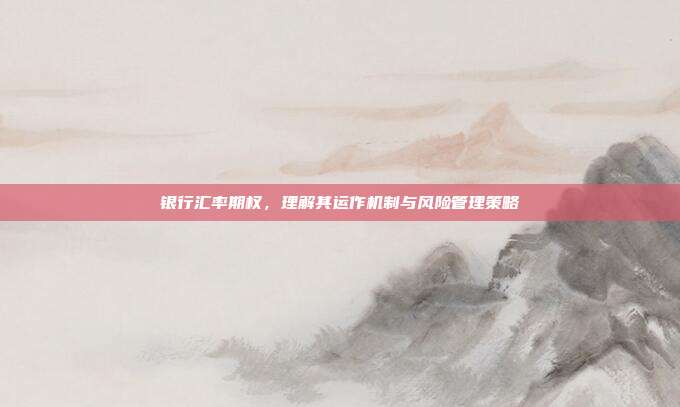 银行汇率期权，理解其运作机制与风险管理策略