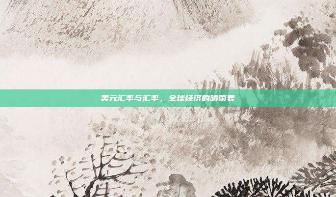 美元汇率与汇率，全球经济的晴雨表