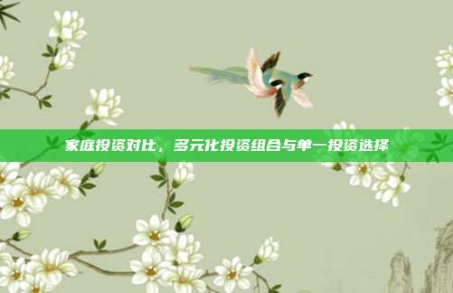 家庭投资对比，多元化投资组合与单一投资选择