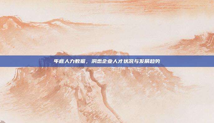 年底人力数据，洞悉企业人才状况与发展趋势