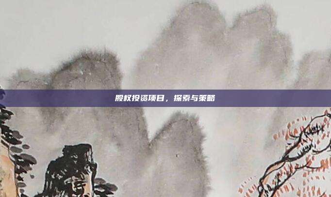 股权投资项目，探索与策略