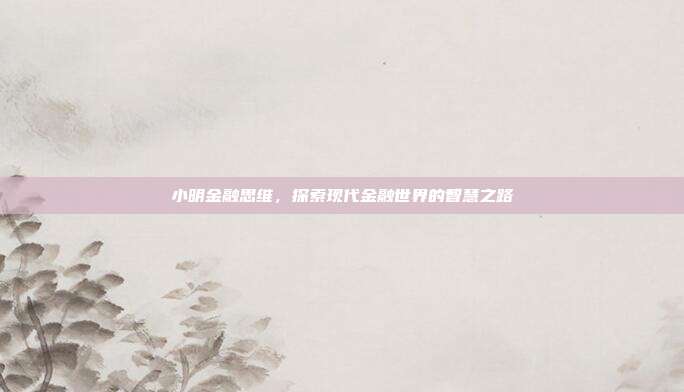 小明金融思维，探索现代金融世界的智慧之路