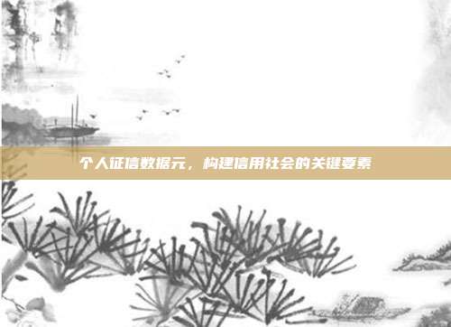 个人征信数据元，构建信用社会的关键要素