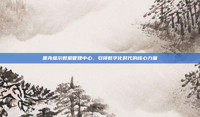 麦克维尔数据管理中心，引领数字化时代的核心力量