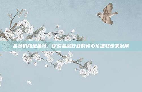 金融仍然是金融，探索金融行业的核心价值和未来发展