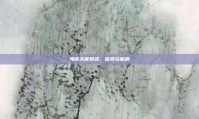 海南天使投资，探索与机遇