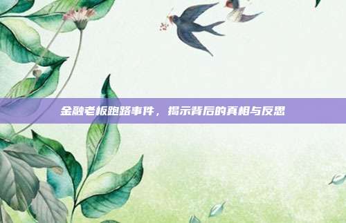 金融老板跑路事件，揭示背后的真相与反思