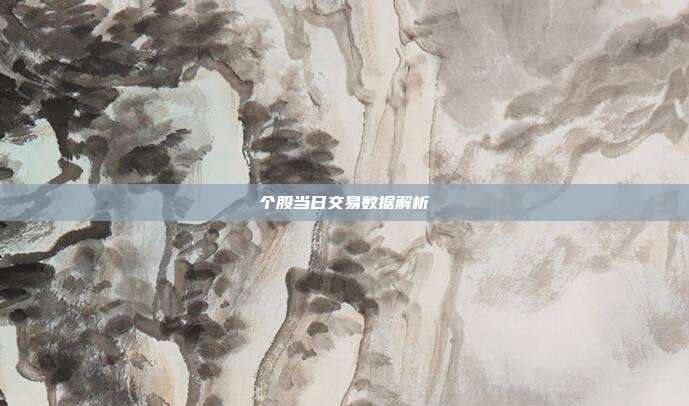 个股当日交易数据解析