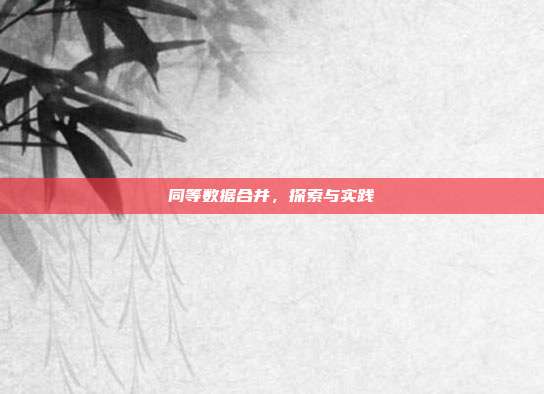 同等数据合并，探索与实践