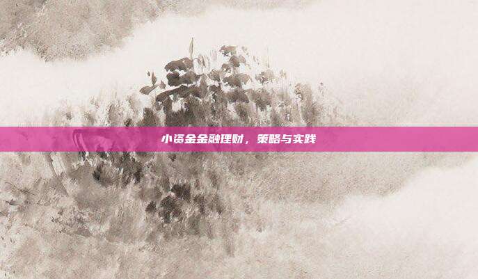 小资金金融理财，策略与实践
