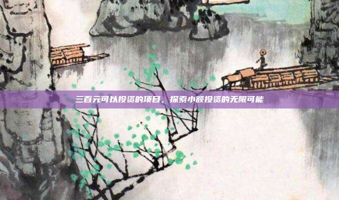 三百元可以投资的项目，探索小额投资的无限可能