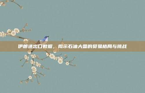 伊朗进出口数据，揭示石油大国的贸易格局与挑战