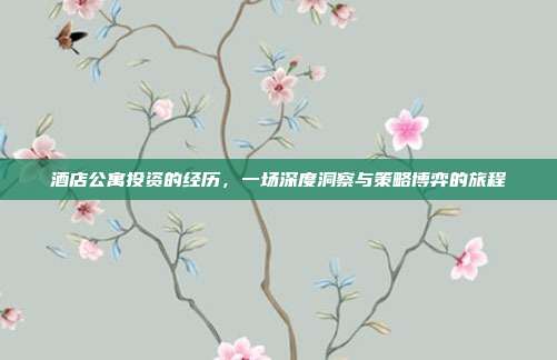 酒店公寓投资的经历，一场深度洞察与策略博弈的旅程