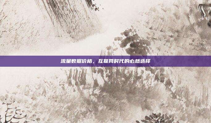流量数据价格，互联网时代的必然选择