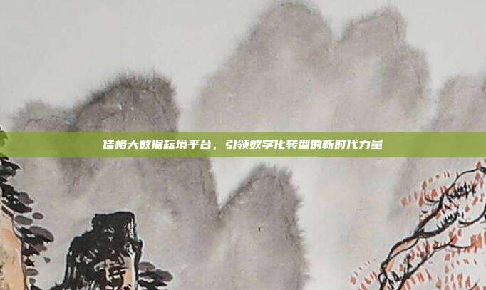 佳格大数据耘境平台，引领数字化转型的新时代力量