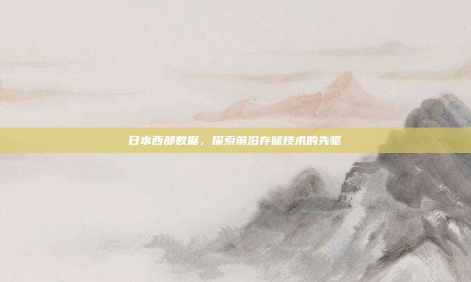 日本西部数据，探索前沿存储技术的先驱