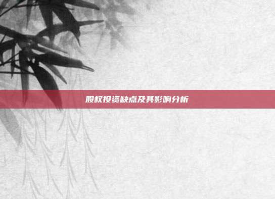 股权投资缺点及其影响分析
