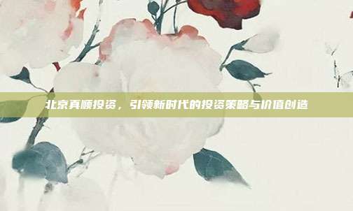 北京真顺投资，引领新时代的投资策略与价值创造
