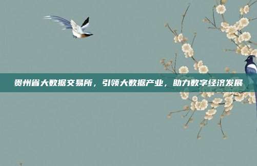 贵州省大数据交易所，引领大数据产业，助力数字经济发展