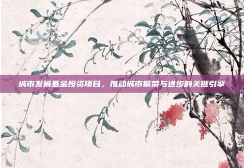 城市发展基金投资项目，推动城市繁荣与进步的关键引擎