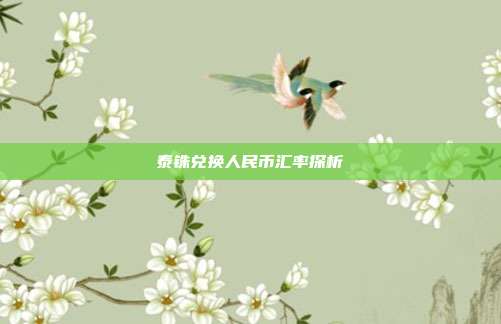 泰铢兑换人民币汇率探析