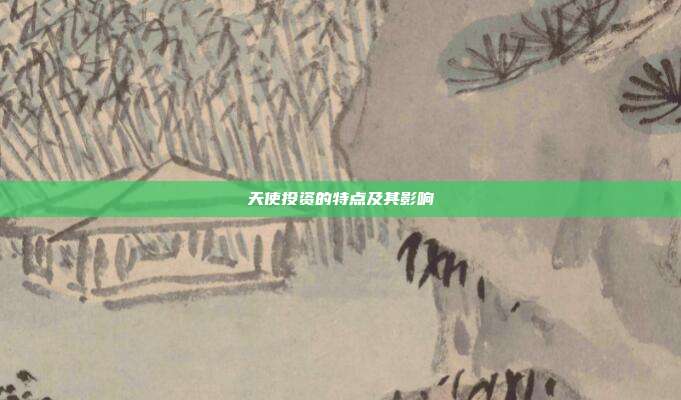 天使投资的特点及其影响