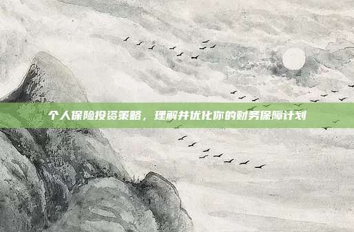 个人保险投资策略，理解并优化你的财务保障计划