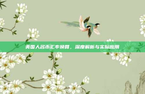 美国人名币汇率换算，深度解析与实际应用