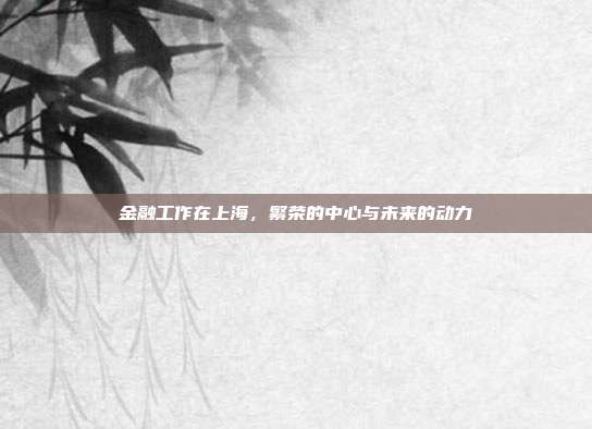 金融工作在上海，繁荣的中心与未来的动力