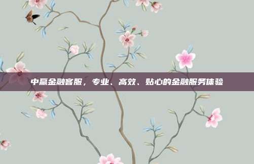 中赢金融客服，专业、高效、贴心的金融服务体验