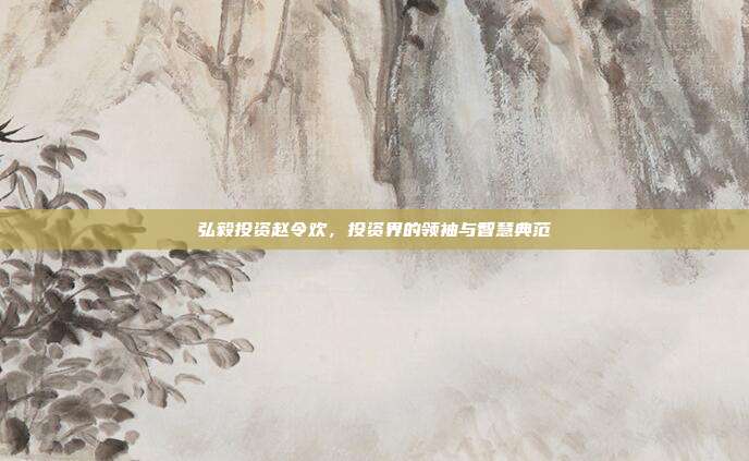弘毅投资赵令欢，投资界的领袖与智慧典范