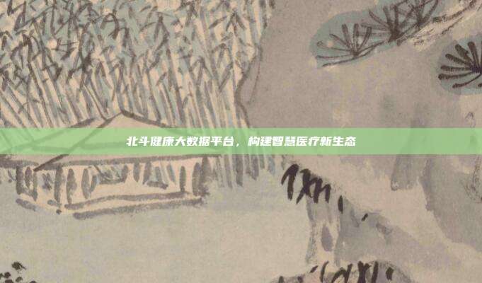 北斗健康大数据平台，构建智慧医疗新生态