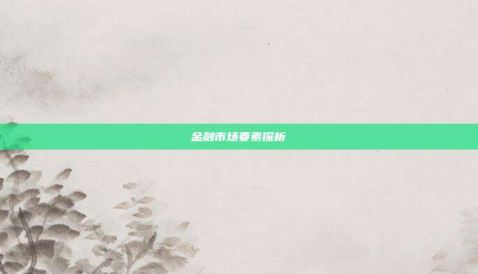 金融市场要素探析
