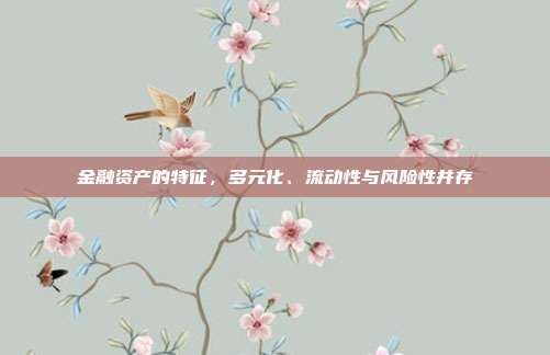 金融资产的特征，多元化、流动性与风险性并存