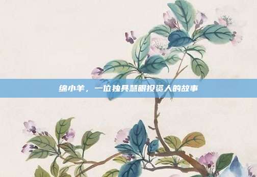 绵小羊，一位独具慧眼投资人的故事