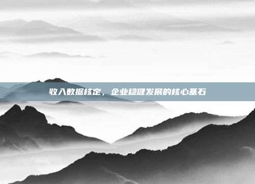 收入数据核定，企业稳健发展的核心基石
