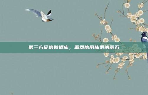 第三方征信数据库，重塑信用体系的基石