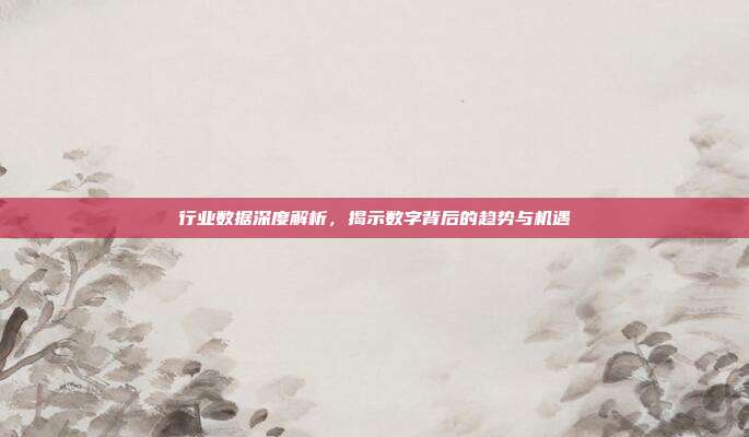 行业数据深度解析，揭示数字背后的趋势与机遇