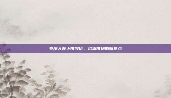 泰康人寿上市股价，资本市场的新焦点