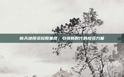 新天地投资控股集团，引领新时代的投资力量