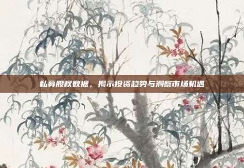 私募股权数据，揭示投资趋势与洞察市场机遇