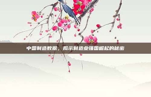 中国制造数据，揭示制造业强国崛起的秘密