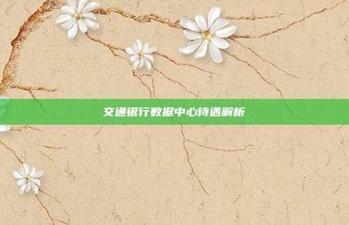 交通银行数据中心待遇解析