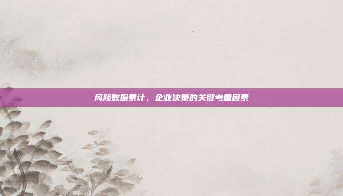 风险数据累计，企业决策的关键考量因素