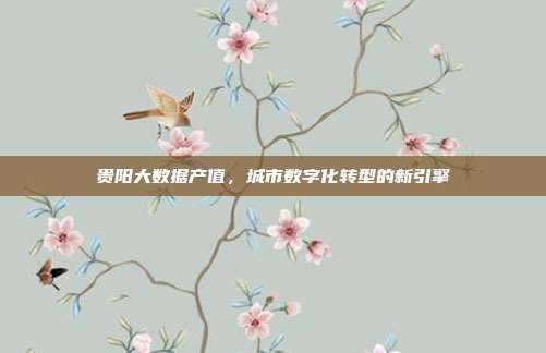 贵阳大数据产值，城市数字化转型的新引擎