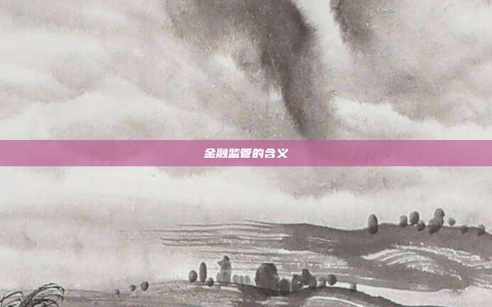 金融监管的含义