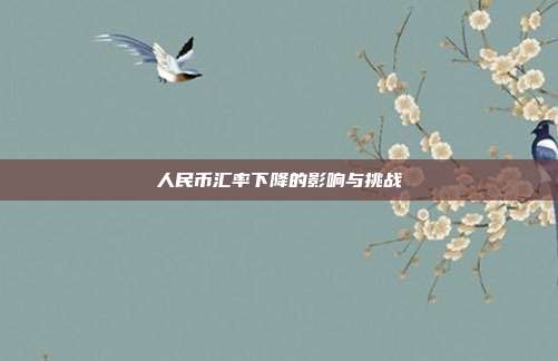 人民币汇率下降的影响与挑战